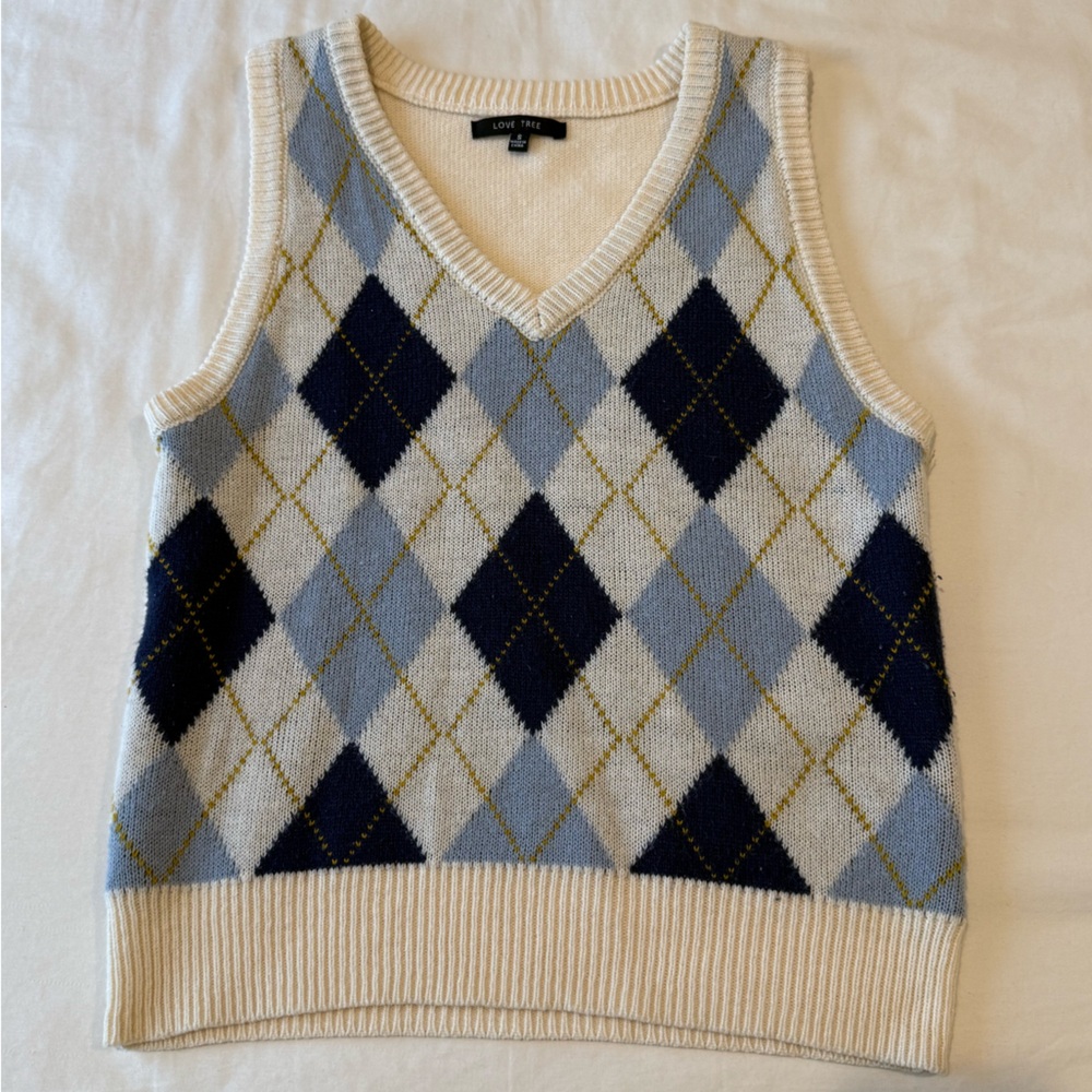 Argyle Knit Sweater Vest